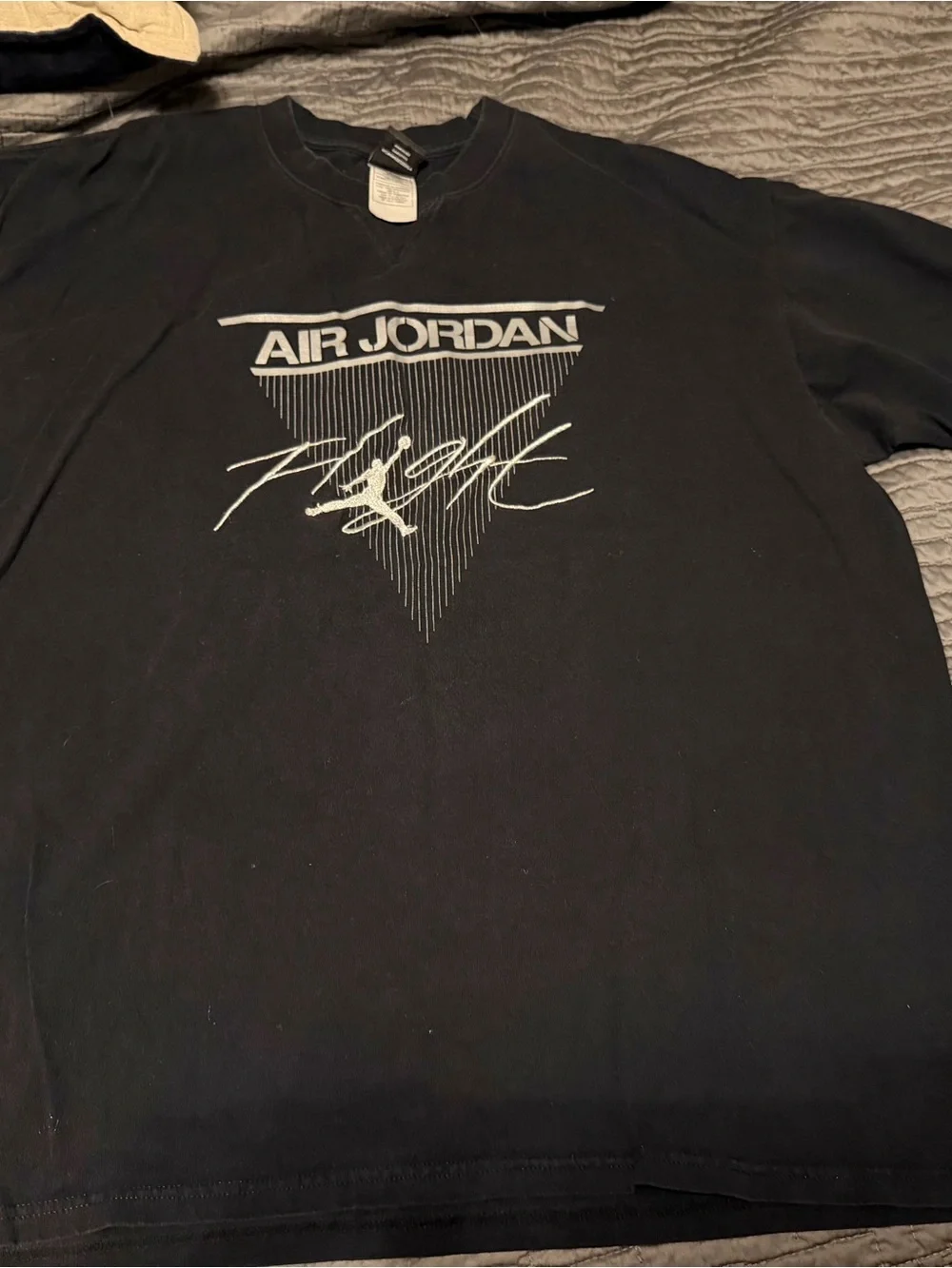 Jordan Black T-Shirt with Silver Air Jordan Graphic